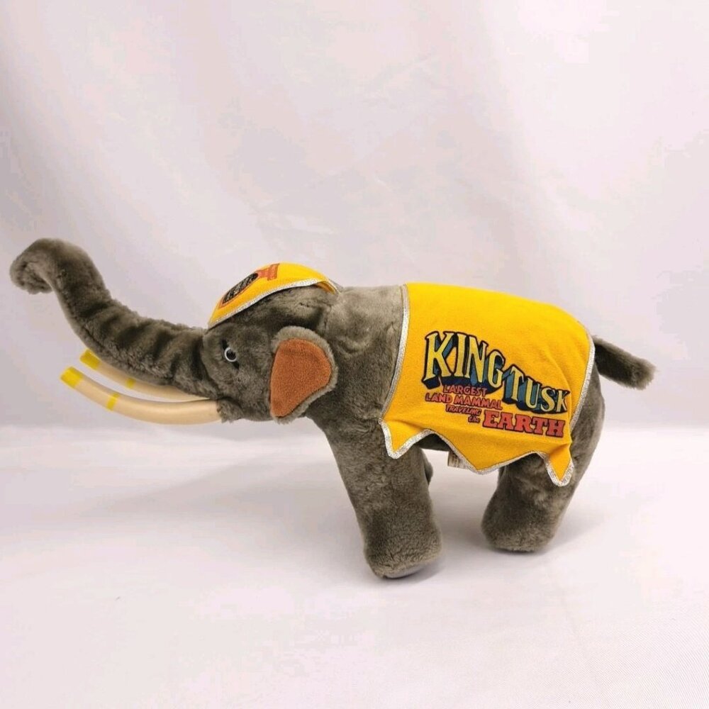 1987 Vintage Ringling Bros Circus Elephant King Tusk Stuffed Animal Plush
